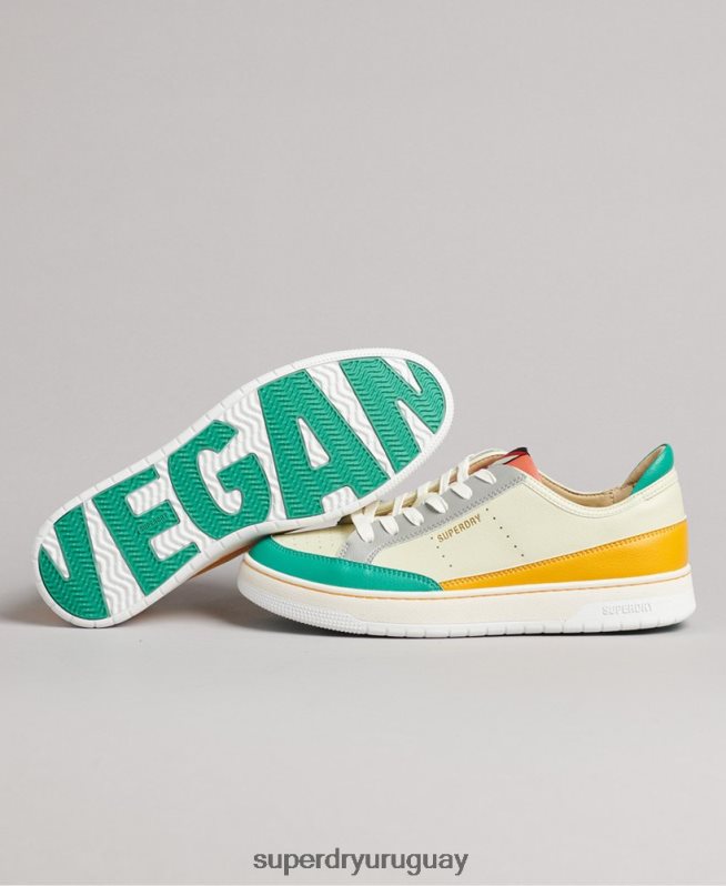 uy Superdry mujer tenis bajos vintage vegan basket amarillo DT2N8Z4356 zapatos