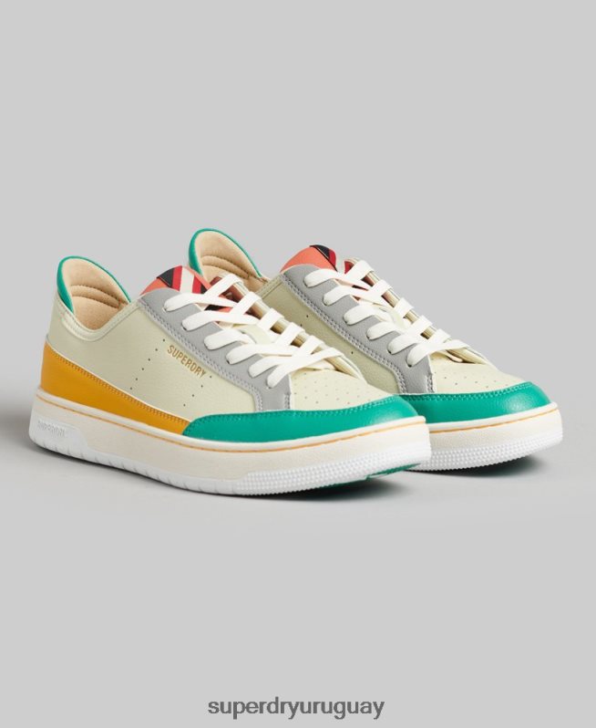 uy Superdry mujer tenis bajos vintage vegan basket amarillo DT2N8Z4356 zapatos
