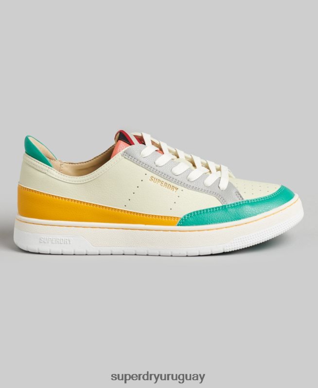 uy Superdry mujer tenis bajos vintage vegan basket amarillo DT2N8Z4356 zapatos