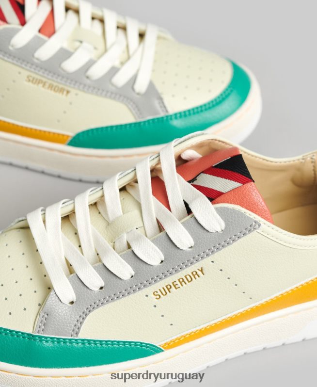 uy Superdry mujer tenis bajos vintage vegan basket amarillo DT2N8Z4356 zapatos