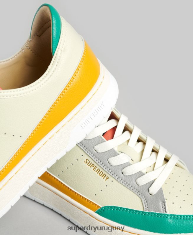 uy Superdry mujer tenis bajos vintage vegan basket amarillo DT2N8Z4356 zapatos