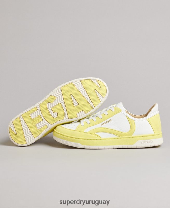 uy Superdry mujer tenis bajos vintage vegan basket amarillo DT2N8Z4421 zapatos