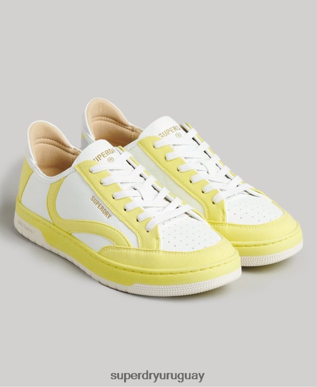 uy Superdry mujer tenis bajos vintage vegan basket amarillo DT2N8Z4421 zapatos