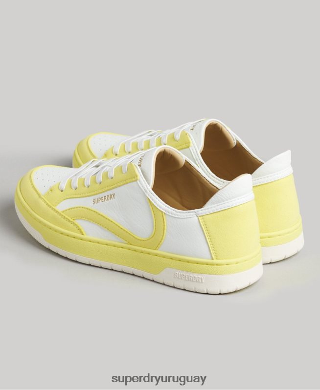 uy Superdry mujer tenis bajos vintage vegan basket amarillo DT2N8Z4421 zapatos