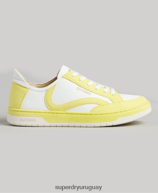 uy Superdry mujer tenis bajos vintage vegan basket amarillo DT2N8Z4421 zapatos