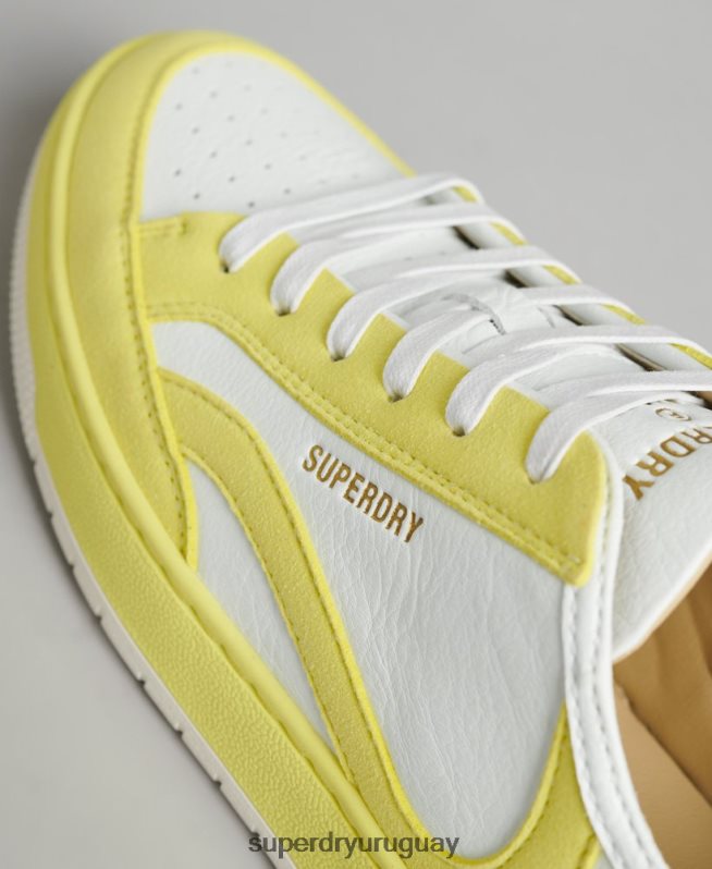 uy Superdry mujer tenis bajos vintage vegan basket amarillo DT2N8Z4421 zapatos