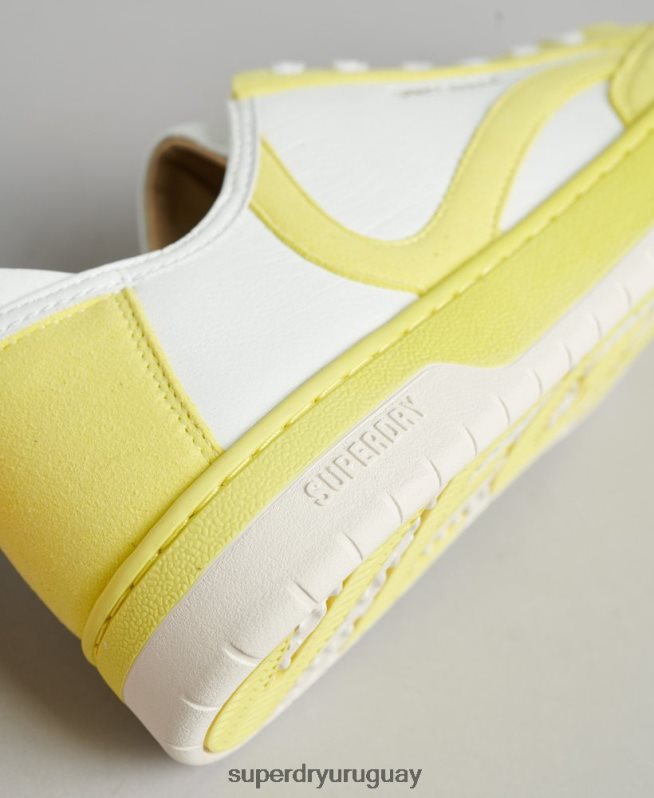 uy Superdry mujer tenis bajos vintage vegan basket amarillo DT2N8Z4421 zapatos