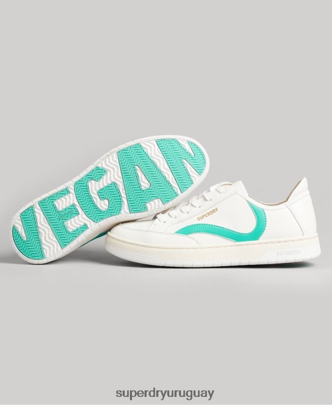 uy Superdry mujer tenis bajos vintage vegan basket blanco DT2N8Z4363 zapatos