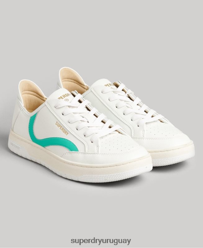 uy Superdry mujer tenis bajos vintage vegan basket blanco DT2N8Z4363 zapatos