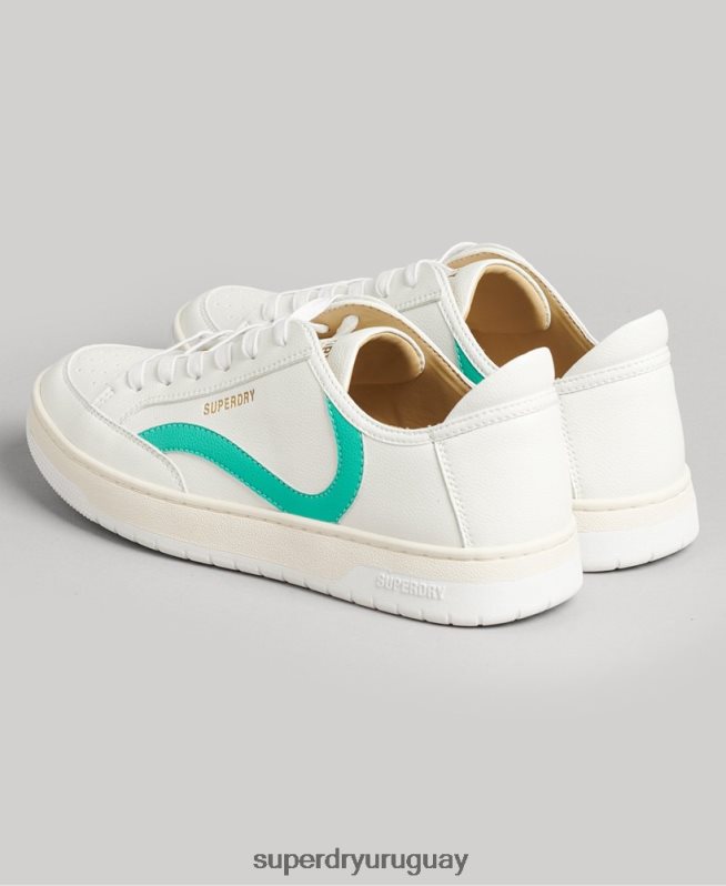 uy Superdry mujer tenis bajos vintage vegan basket blanco DT2N8Z4363 zapatos
