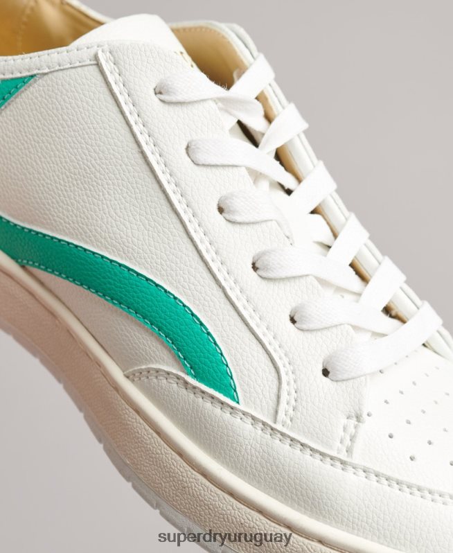 uy Superdry mujer tenis bajos vintage vegan basket blanco DT2N8Z4363 zapatos