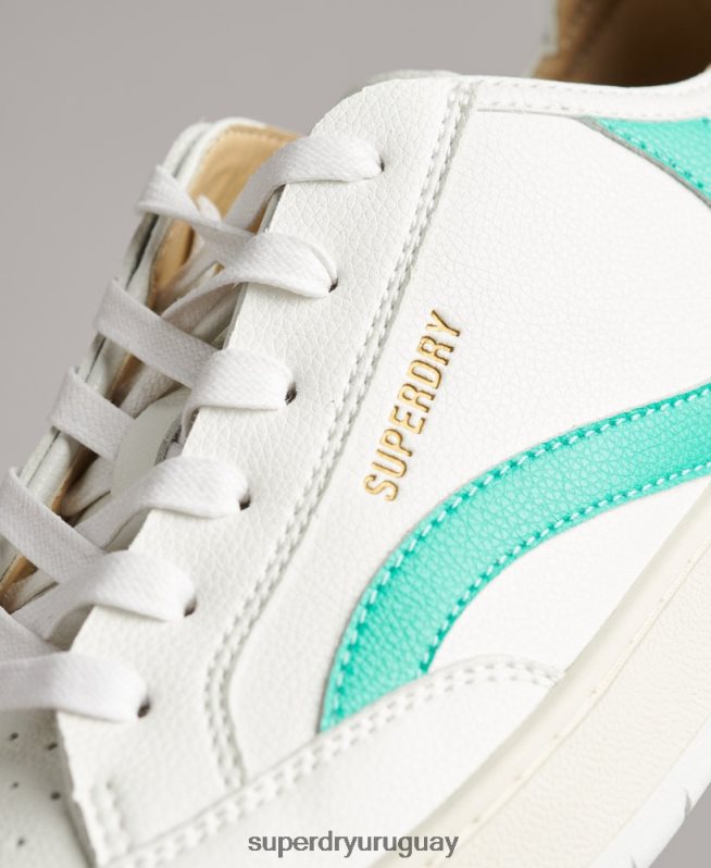 uy Superdry mujer tenis bajos vintage vegan basket blanco DT2N8Z4363 zapatos