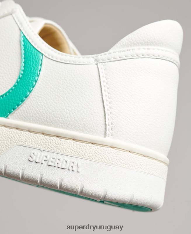 uy Superdry mujer tenis bajos vintage vegan basket blanco DT2N8Z4363 zapatos