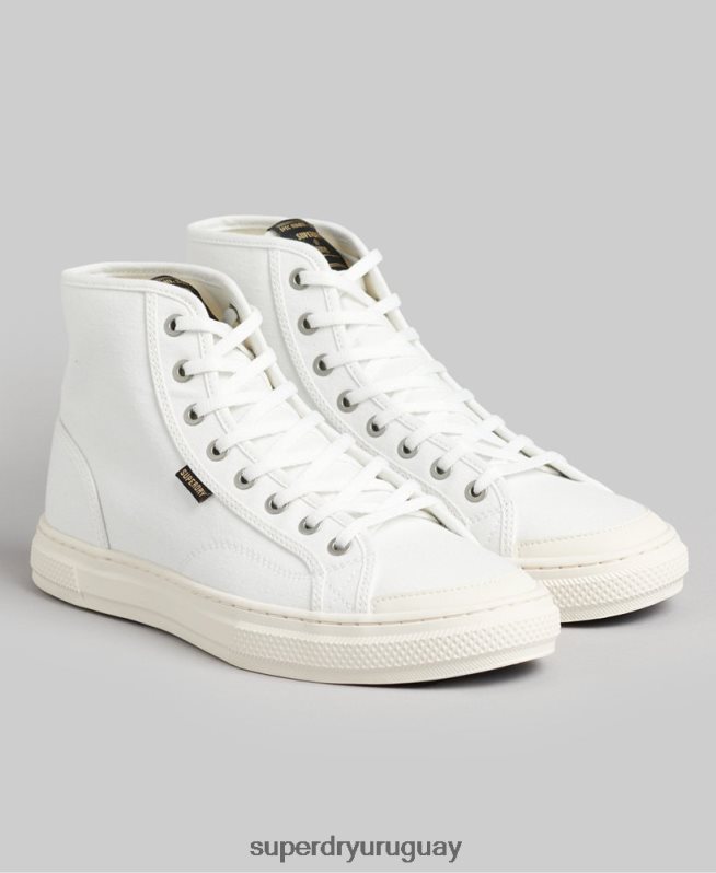 uy Superdry mujer zapatillas altas de lona vegana crema DT2N8Z4357 zapatos