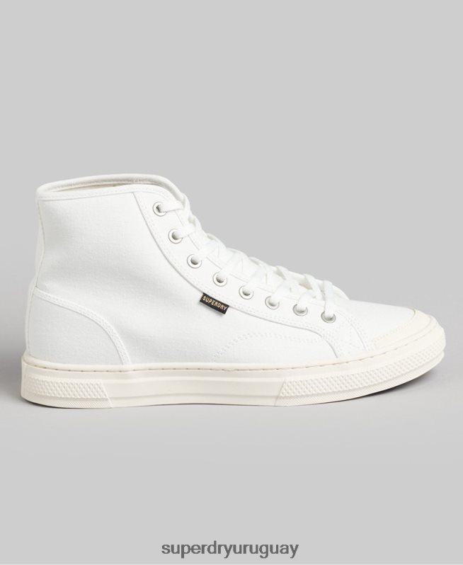 uy Superdry mujer zapatillas altas de lona vegana crema DT2N8Z4357 zapatos