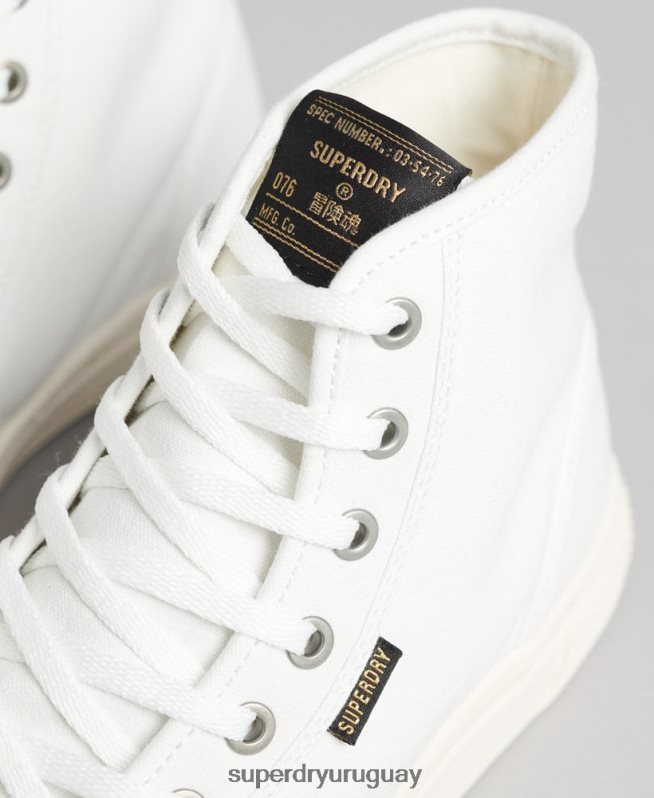 uy Superdry mujer zapatillas altas de lona vegana crema DT2N8Z4357 zapatos