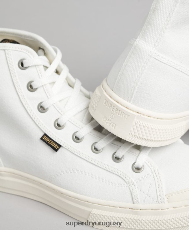 uy Superdry mujer zapatillas altas de lona vegana crema DT2N8Z4357 zapatos