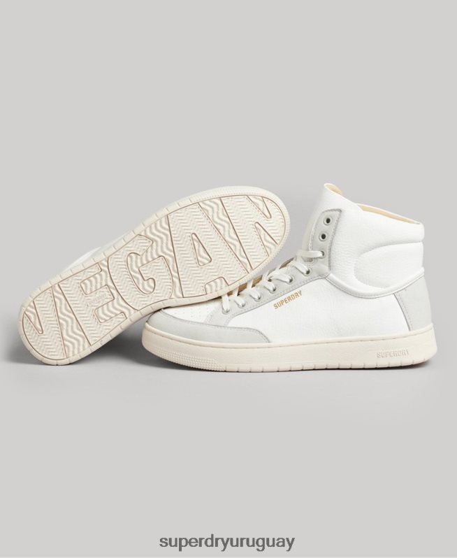 uy Superdry mujer zapatillas altas vintage premium vegan basket blanco DT2N8Z4355 zapatos