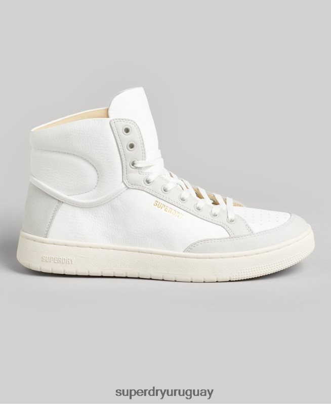 uy Superdry mujer zapatillas altas vintage premium vegan basket blanco DT2N8Z4355 zapatos