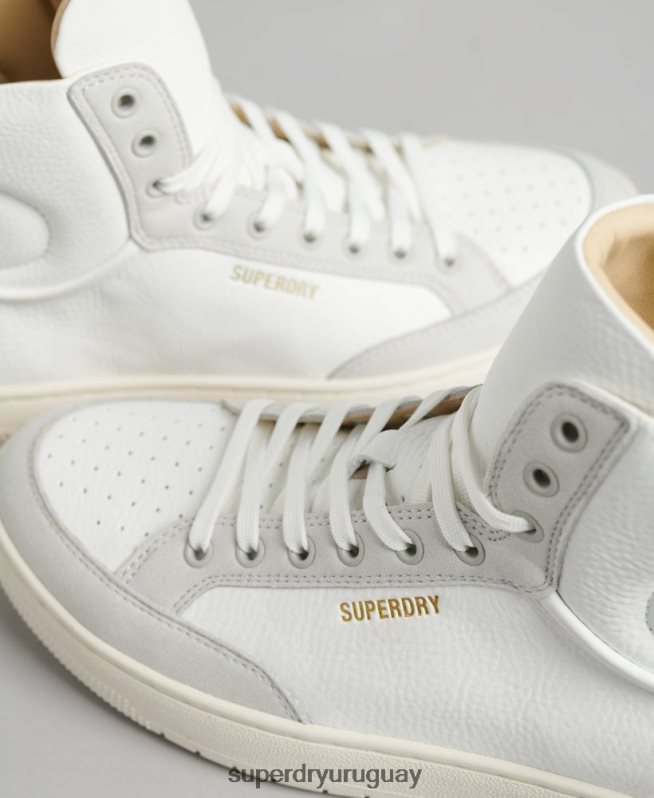 uy Superdry mujer zapatillas altas vintage premium vegan basket blanco DT2N8Z4355 zapatos