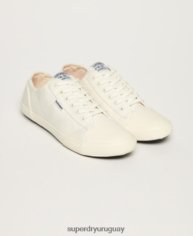 uy Superdry mujer zapatillas veganas bajas pro clásicas blanco DT2N8Z2113 zapatos