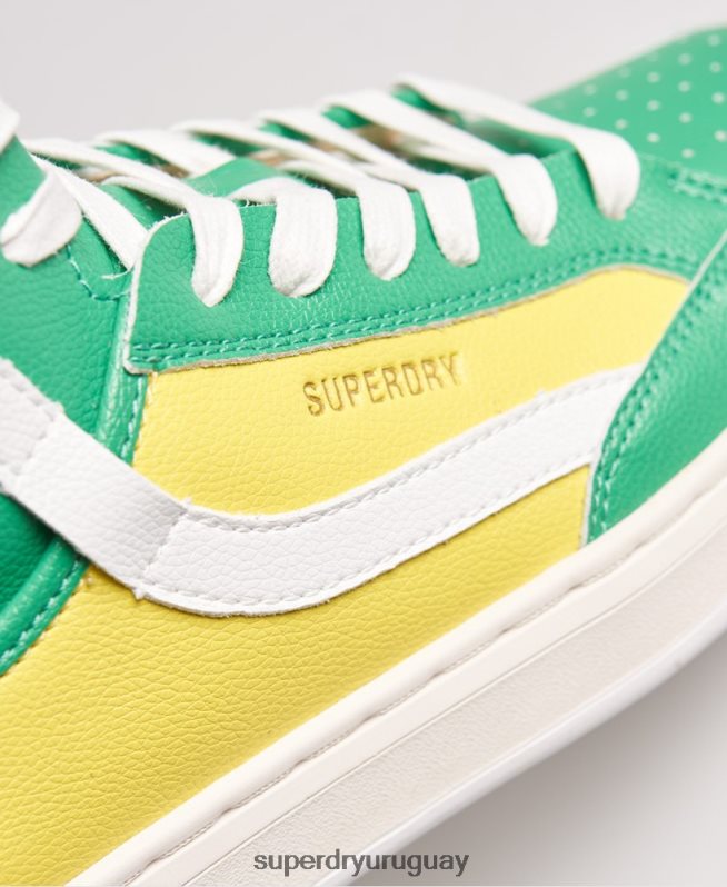 uy Superdry mujer zapatillas veganas basket lux amarillo DT2N8Z4410 zapatos