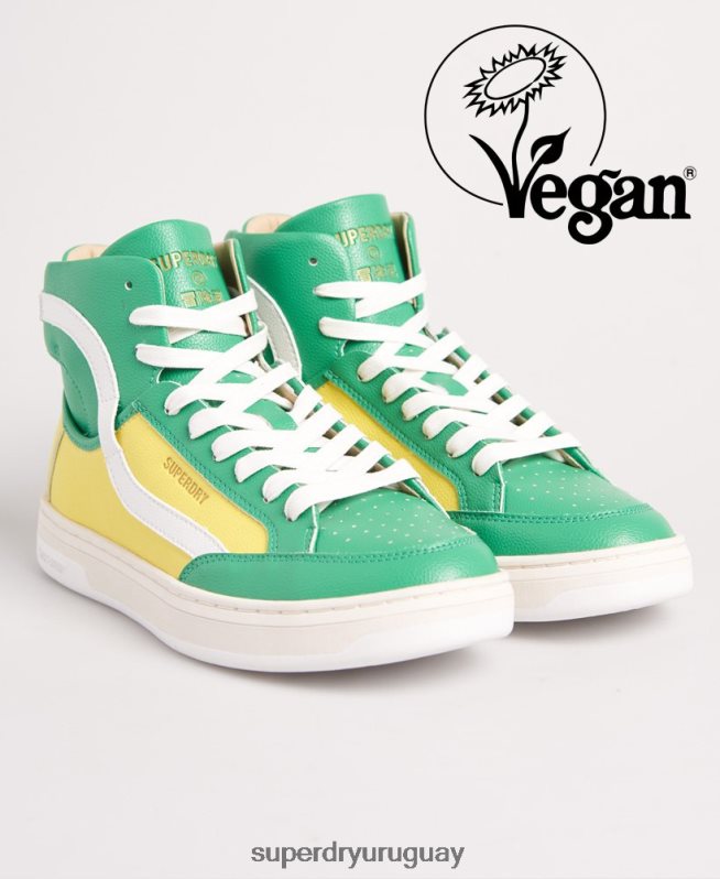 uy Superdry mujer zapatillas veganas basket lux amarillo DT2N8Z4410 zapatos