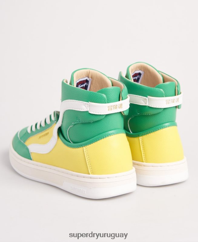 uy Superdry mujer zapatillas veganas basket lux amarillo DT2N8Z4410 zapatos