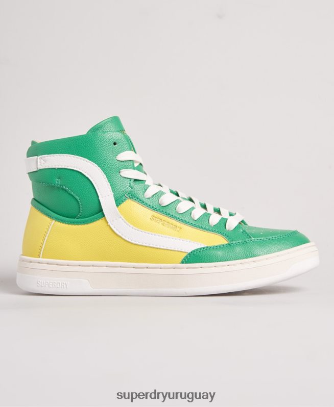 uy Superdry mujer zapatillas veganas basket lux amarillo DT2N8Z4410 zapatos