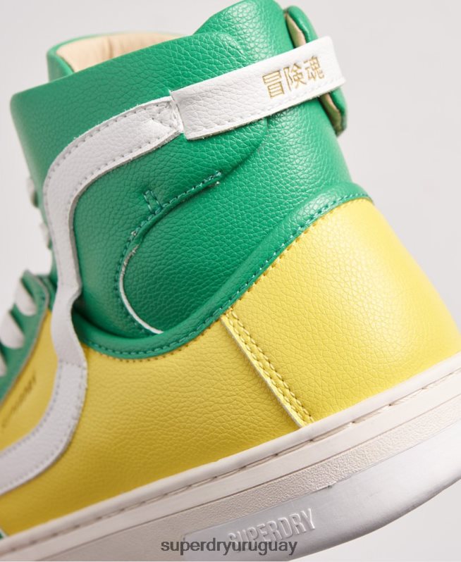 uy Superdry mujer zapatillas veganas basket lux amarillo DT2N8Z4410 zapatos