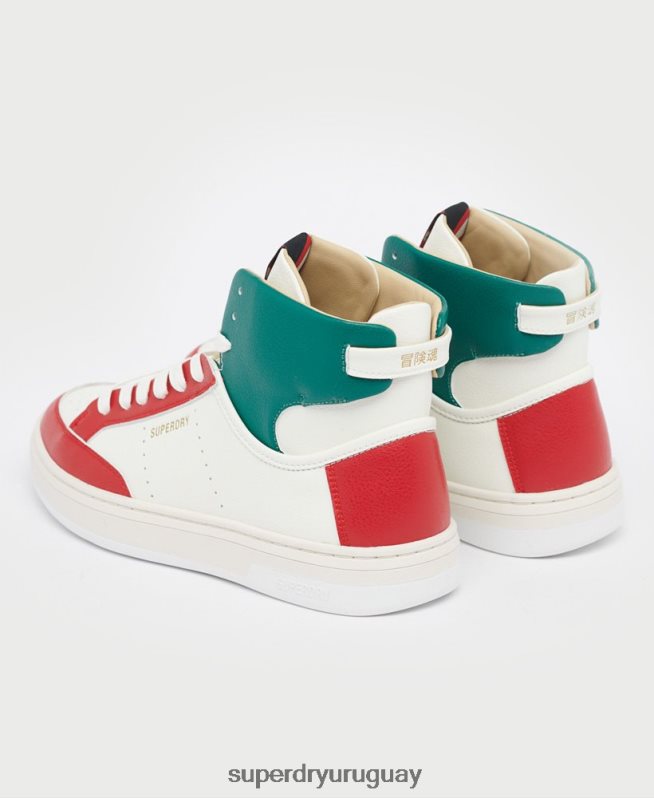 uy Superdry mujer zapatillas veganas basket lux blanco DT2N8Z4406 zapatos