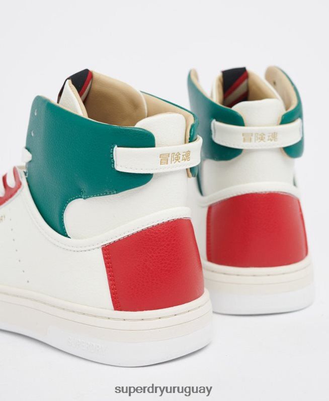uy Superdry mujer zapatillas veganas basket lux blanco DT2N8Z4406 zapatos