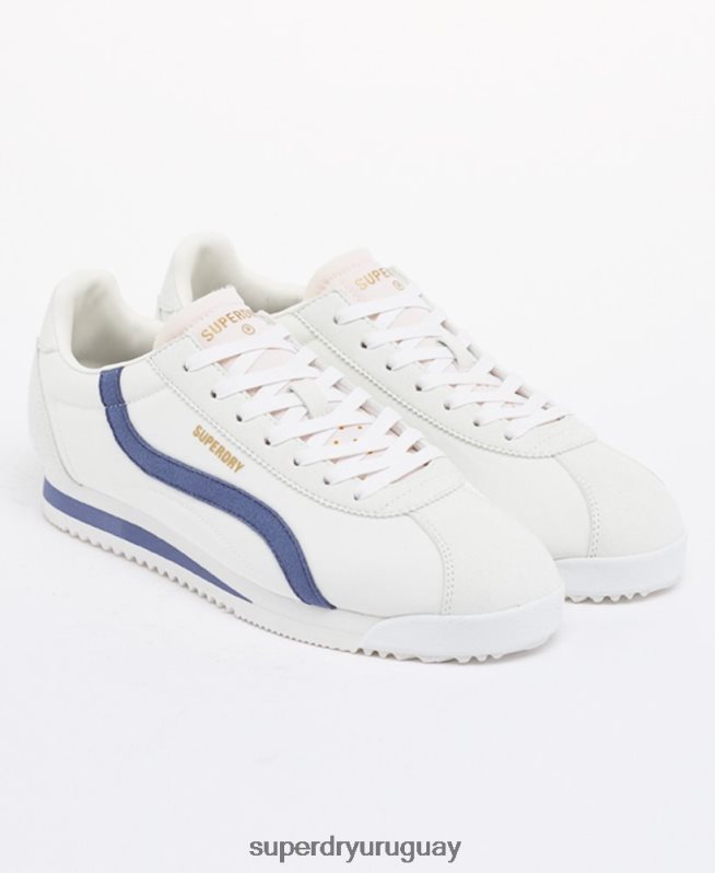 uy Superdry mujer zapatos de corredor de pista retro veganos azul DT2N8Z4418 zapatos