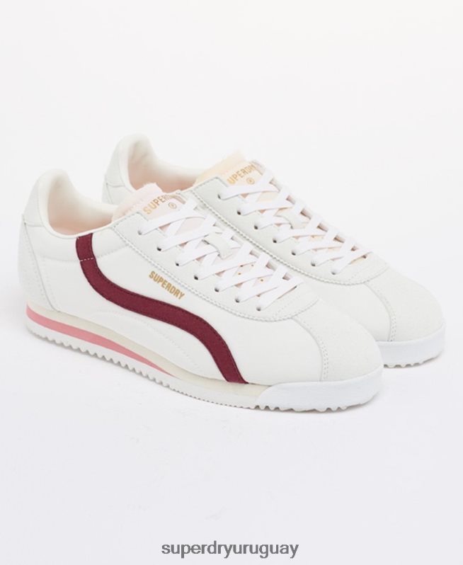 uy Superdry mujer zapatos de corredor de pista retro veganos rojo DT2N8Z4426 zapatos