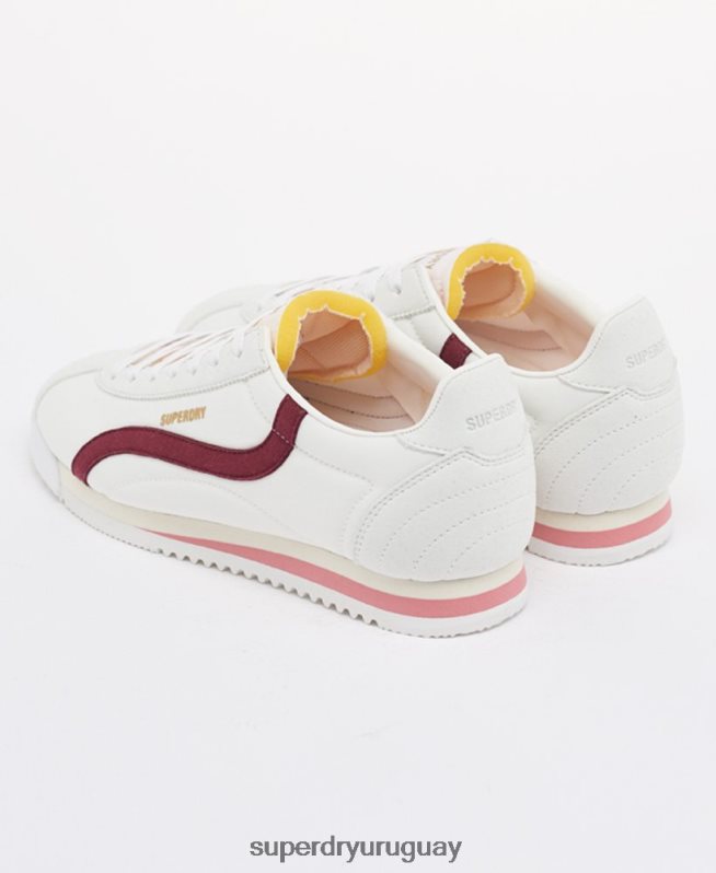 uy Superdry mujer zapatos de corredor de pista retro veganos rojo DT2N8Z4426 zapatos