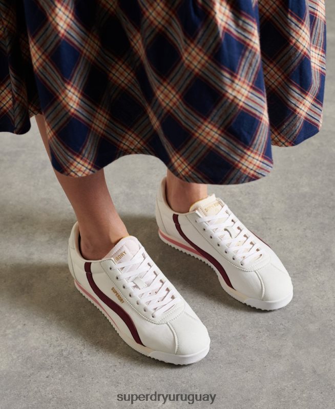 uy Superdry mujer zapatos de corredor de pista retro veganos rojo DT2N8Z4426 zapatos