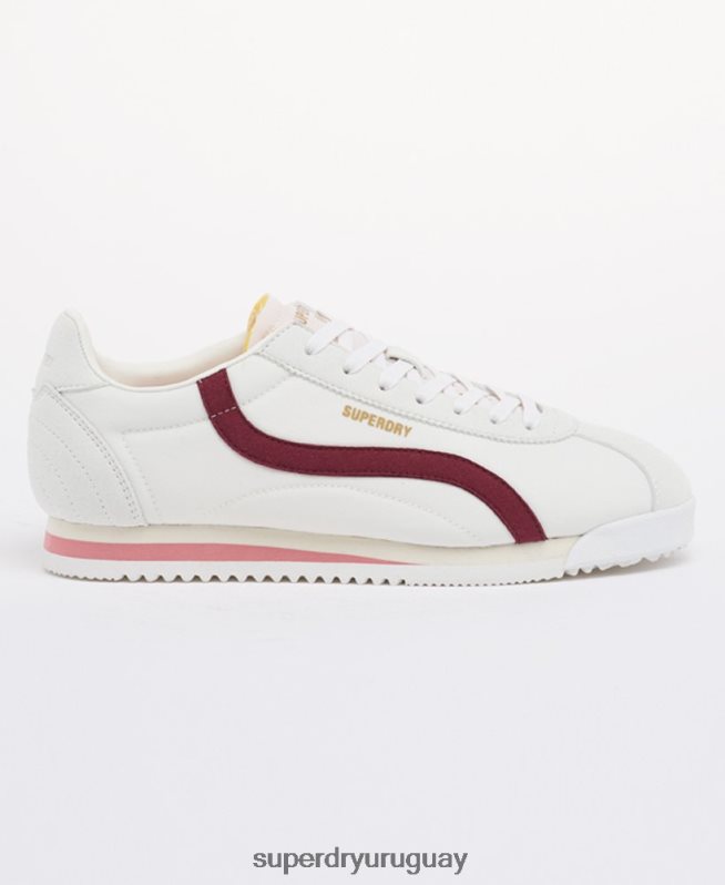 uy Superdry mujer zapatos de corredor de pista retro veganos rojo DT2N8Z4426 zapatos