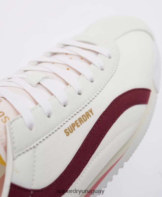 uy Superdry mujer zapatos de corredor de pista retro veganos rojo DT2N8Z4426 zapatos