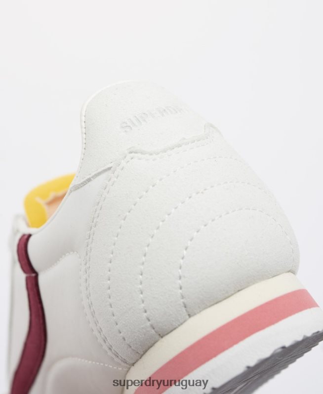 uy Superdry mujer zapatos de corredor de pista retro veganos rojo DT2N8Z4426 zapatos